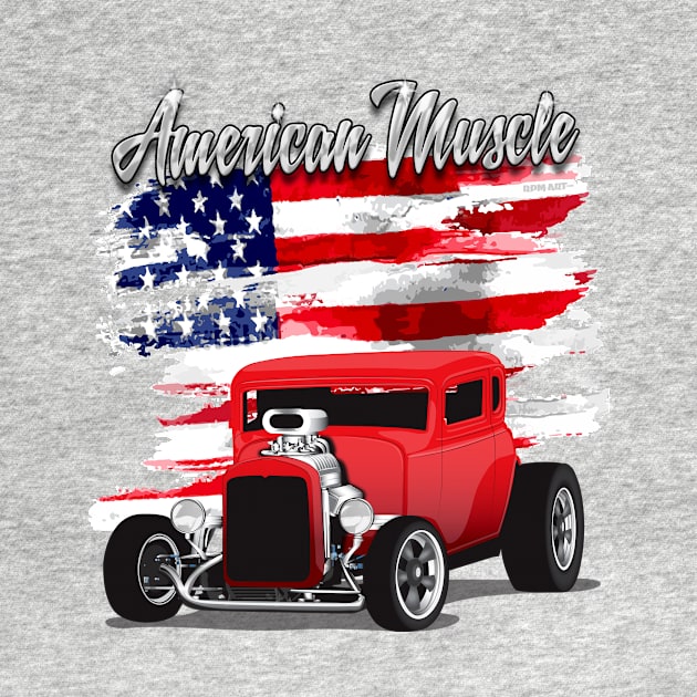 1932 Red Chevy 5 Window Coupe HotRod American Muscle Print by RPM-ART